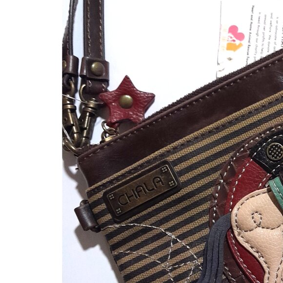 NWT Chala Mini Horse Western Canvas Faux Leather Crossbody Tote Shoulder Bag - Picture 8 of 10
